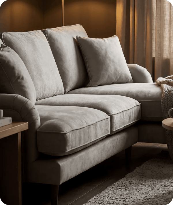 Durham Silver Fabric Right Hand Corner Sofa