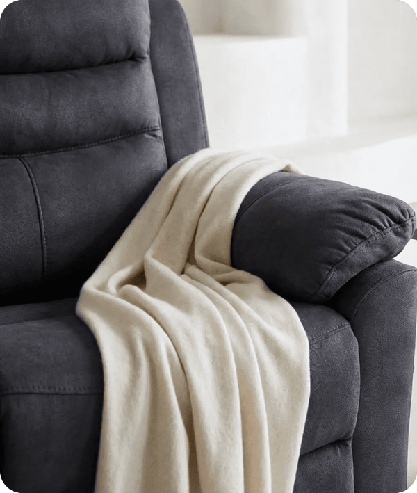 Bristol Grey Fabric Manual Recliner 2 Seater Sofa
