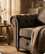 Haven Grey Fabric Velvet Armchair - Sofa-Direct