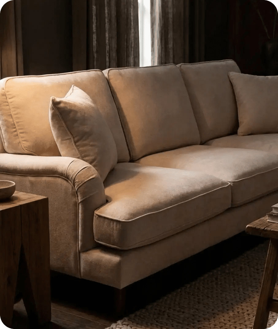 Durham Beige Fabric Right Hand Corner Sofa