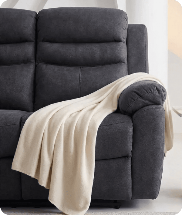Bristol Grey Fabric Manual Recliner 3 Seater Sofa