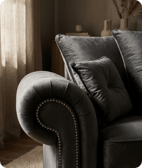 Haven Grey Fabric Velvet 2 Seater Sofa - Sofa-Direct