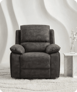 Chelsea Grey Suede Fabric Electric Recliner Armchair - Sofa-Direct