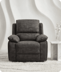 Chelsea Grey Suede Fabric Electric Recliner Armchair - Sofa-Direct