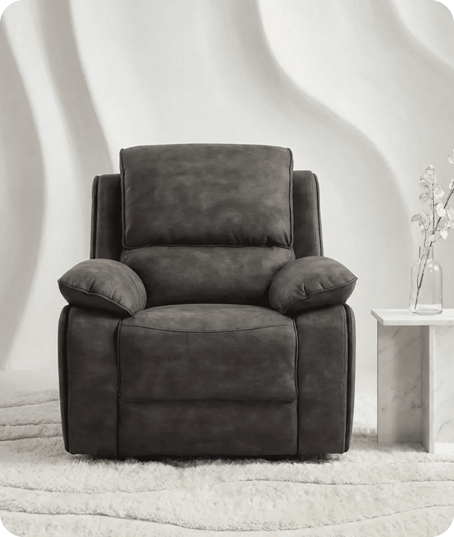 Chelsea Grey Suede Fabric Electric Recliner Armchair - Sofa-Direct