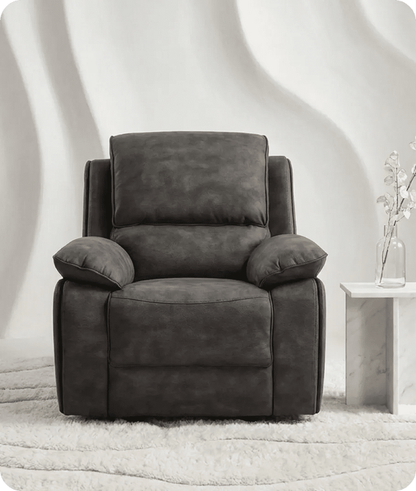 Chelsea Grey Suede Fabric Electric Recliner Armchair - Sofa-Direct