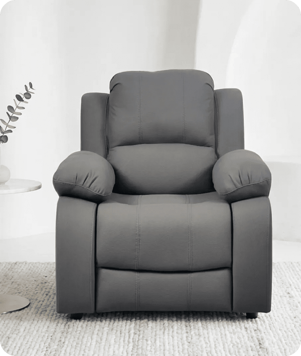 Veloura Grey  Leather Armchair