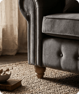 Haven Grey Fabric Velvet 3 Seater Sofa - Sofa-Direct