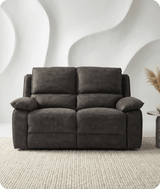 Chelsea Grey Suede Fabric Electric Recliner 2 Seater Sofa - Sofa-Direct
