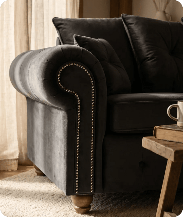 Haven Grey Fabric Velvet Corner Sofa
