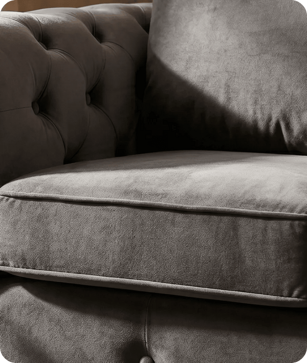 Haven Grey Fabric Velvet Armchair