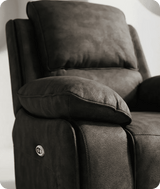 Chelsea Grey Suede Fabric Electric Recliner Armchair - Sofa-Direct