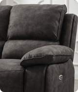 Chelsea Grey Suede Fabric Electric Recliner 2 Seater Sofa - Sofa-Direct