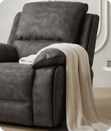 Chelsea Grey Suede Fabric Electric Recliner Armchair - Sofa-Direct