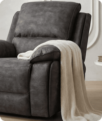 Chelsea Grey Suede Fabric Electric Recliner Armchair - Sofa-Direct