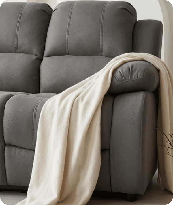 Veloura Grey Leather 3 Seater Sofa