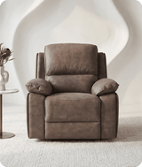 Chelsea Brown Suede Fabric Electric Recliner Armchair - Sofa-Direct