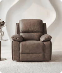 Chelsea Brown Suede Fabric Electric Recliner Armchair - Sofa-Direct