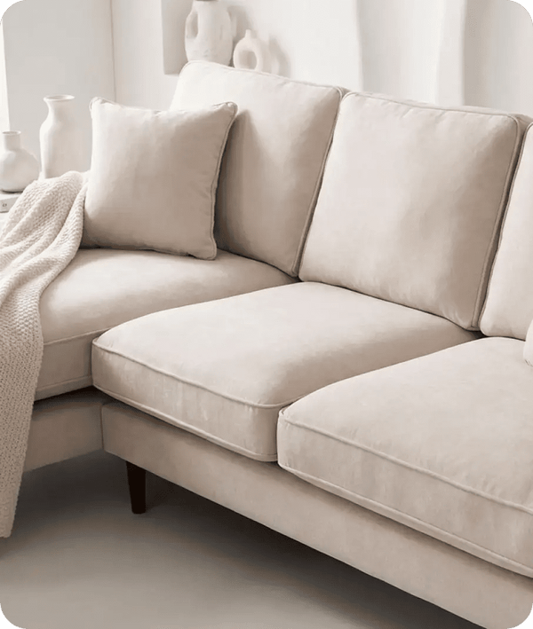 Durham Beige Fabric Left Hand Corner Sofa