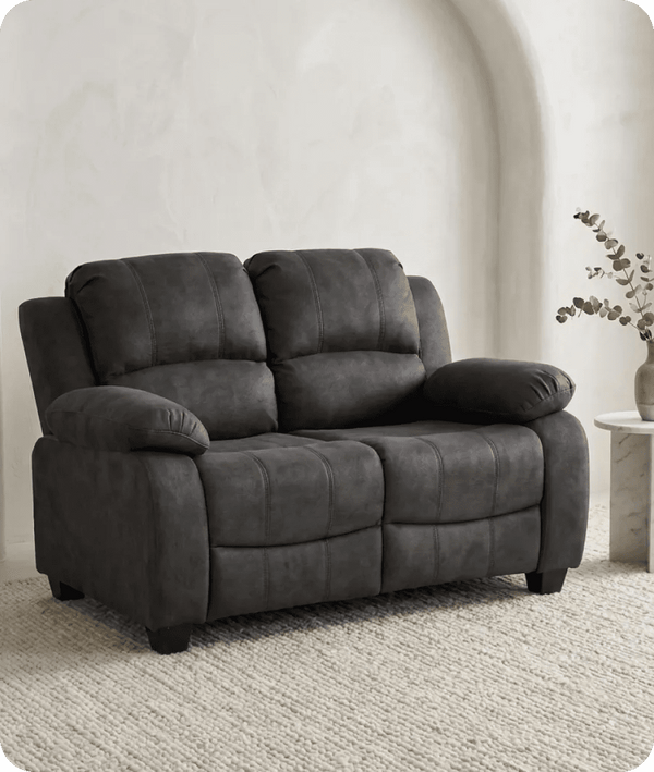 Veloura Charcoal Fabric 2 Seater Sofa