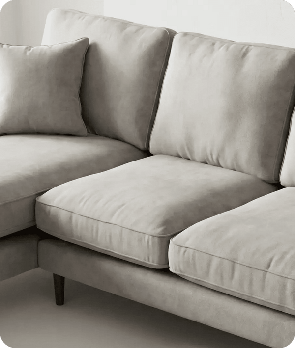 Durham Silver Fabric Left Hand Corner Sofa