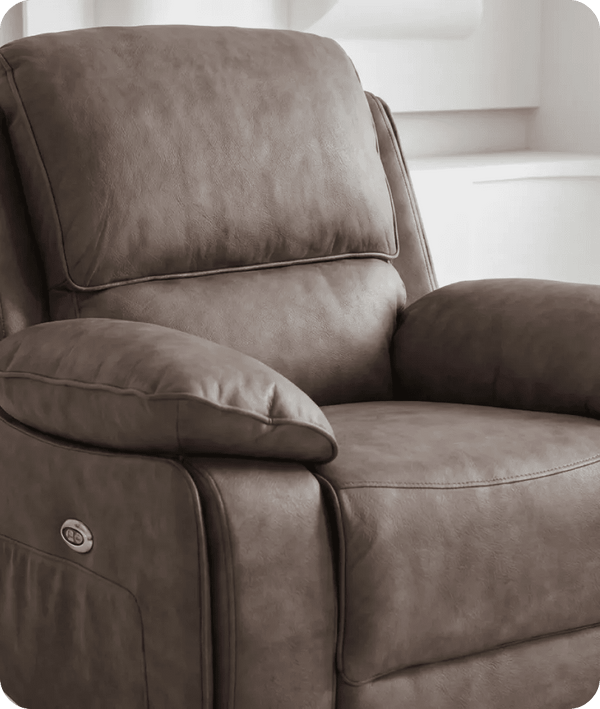 Chelsea Brown Suede Fabric Electric Recliner Armchair