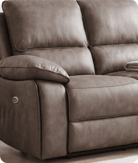 Chelsea Brown Suede Fabric Electric Recliner 2 Seater Sofa - Sofa-Direct