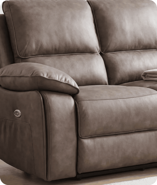 Chelsea Brown Suede Fabric Electric Recliner 2 Seater Sofa