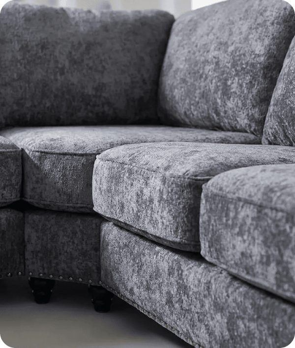Cotswold Grey Fabric High Back Corner Sofa