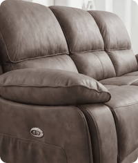 Chelsea Brown Suede Fabric Electric Recliner 3 Seater Sofa - Sofa-Direct
