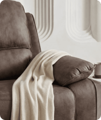 Chelsea Brown Suede Fabric Electric Recliner Armchair - Sofa-Direct