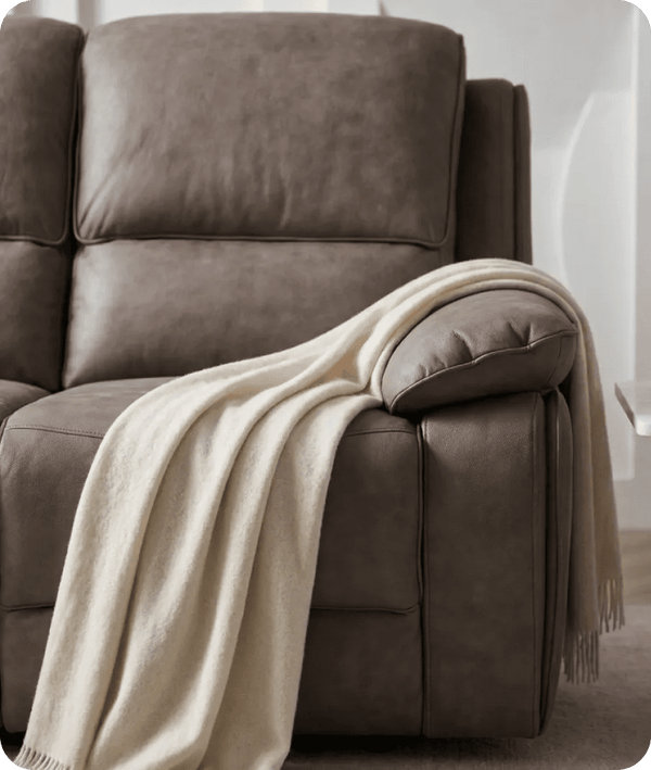 Chelsea Brown Suede Fabric Electric Recliner 2 Seater Sofa