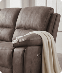 Chelsea Brown Suede Fabric Electric Recliner 3 Seater Sofa - Sofa-Direct