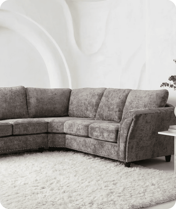 Cotswold Truffle Fabric High Back Corner Sofa
