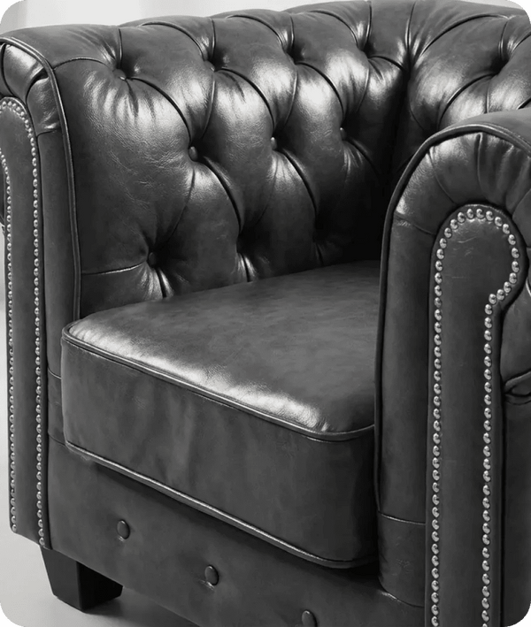 Windsor Classic Grey Leather Antique Armchair
