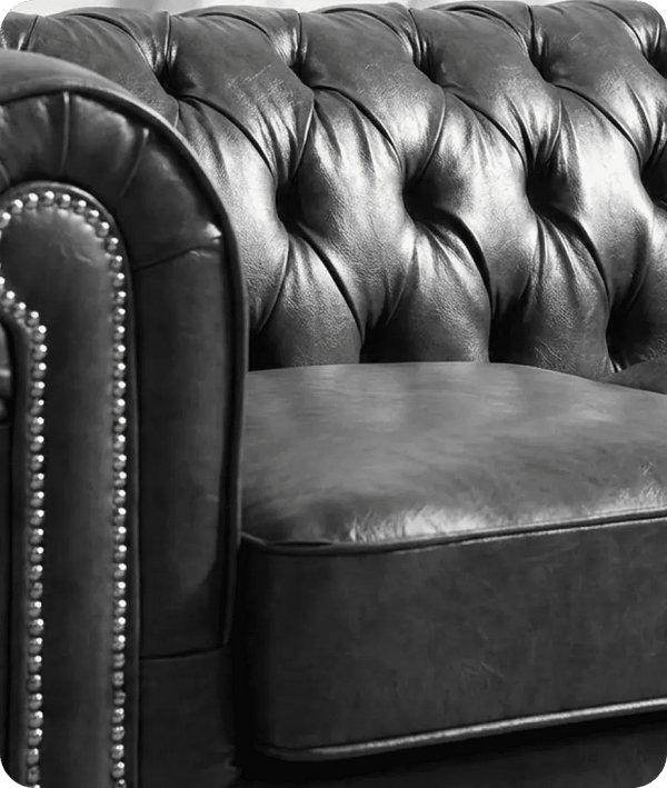 Windsor Classic Grey Leather Antique 2 Seater Sofa