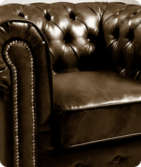 Chesterfield Brown Leather Antique Armchair - Sofa-Direct