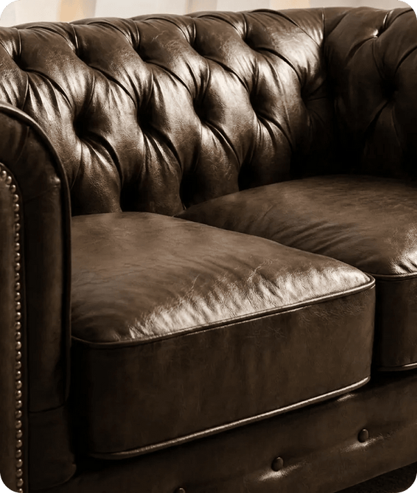 Windsor Classic Brown Leather Antique 2 Seater Sofa