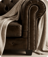 Chesterfield Brown Leather Antique Armchair - Sofa-Direct