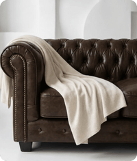 Chesterfield Brown Leather Antique 2 Seater Sofa - Sofa-Direct