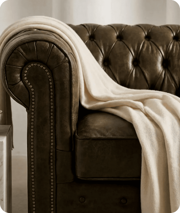 Windsor Classic Brown Leather Antique 3 Seater Sofa
