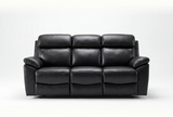 Torino Genuine Leather Black 3 Seater