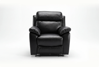 Torino Genuine Leather Black  Electric Power Recliner Armchair