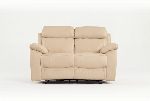 Torino Genuine Leather Cream 2 Seater Sofa