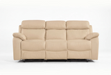 Torino Genuine Leather Cream 3 Seater Sofa