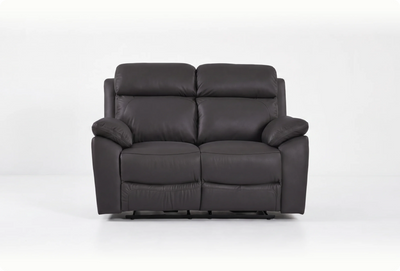 Torino Genuine Leather Grey Electric Power Recliner 2 Seater Sofa