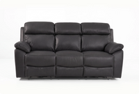 Torino Genuine Leather Grey 3 Seater Sofa