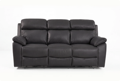 Torino Genuine Leather Grey Electric Power Recliner 3 Seater Sofa