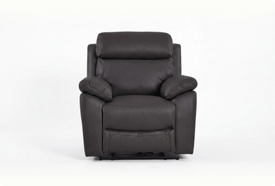 Torino Genuine Leather Grey Electric Power Recliner Armchair
