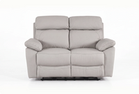 Torino Genuine Leather Light Grey 2 Seater Sofa